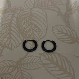 Small Black Hoop Earrings